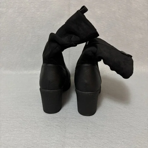 Dream Pairs Women's Black Chunky Heal Mid calf Boot US8.5 - Picture 4 of 11